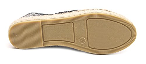 Vidorreta Espadrilles con cordones, plantilla textil/piel, cuña de cuerda alta 4 cm Platform 3,5 cm Ballta 0,5 cm y suela de goma. Negro Size: 37 EU