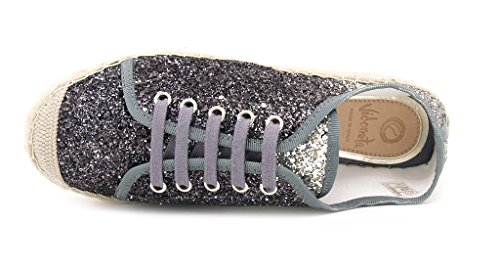 Vidorreta Espadrilles con cordones, plantilla textil/piel, cuña de cuerda alta 4 cm Platform 3,5 cm Ballta 0,5 cm y suela de goma. Negro Size: 37 EU