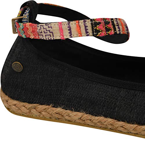 virblatt Bailarinas Mujer con la Correa del Tobillo Alpargatas Planas con patrón – Flanieren BK 37