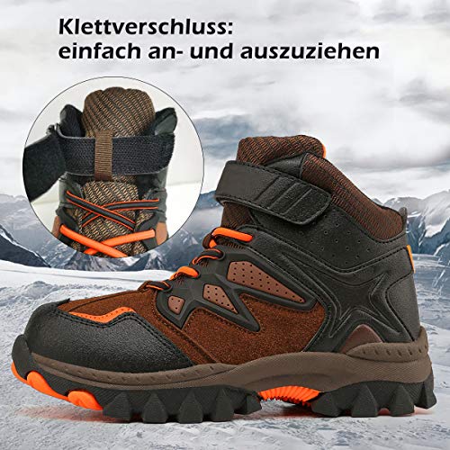 VITUOFLY Zapatillas de senderismo unisex para niños., color Naranja, talla 35 EU