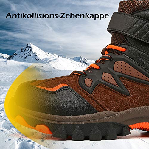 VITUOFLY Zapatillas de senderismo unisex para niños., color Naranja, talla 35 EU