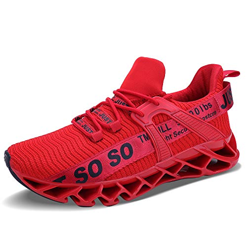 Vivay Zapatillas de correr para mujer, estilo informal, monocromático, para correr, deportes, amortiguación, para correr o hacer senderismo, color Rojo, talla 36 EU