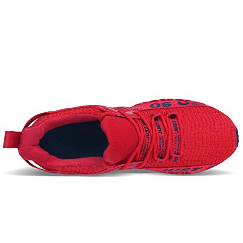 Vivay Zapatillas de correr para mujer, estilo informal, monocromático, para correr, deportes, amortiguación, para correr o hacer senderismo, color Rojo, talla 36 EU