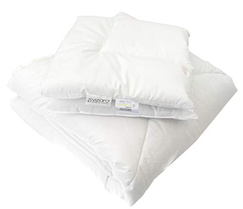 Vizaro - Relleno Nórdico - Edredón 300g (9,5 Tog) Cuna y Almohada - 100% Algodón - Invierno - Antialérgico, Antiácaros, Antimoho - Cuna 60x120cm - Med. 90x120c