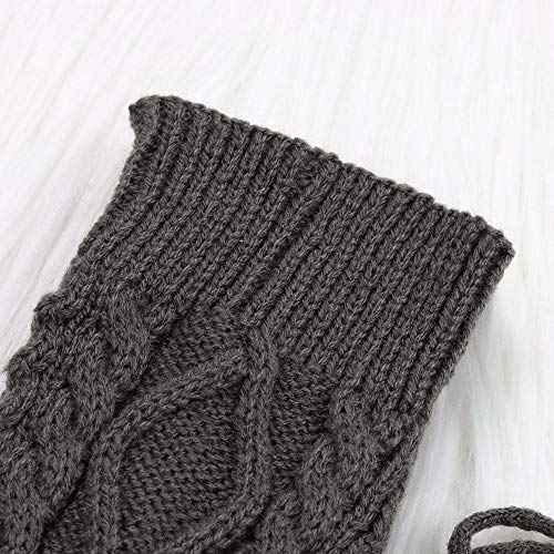 VJGOAL Mujeres Otoño E Invierno moda casual color sólido sexy Sobre la rodilla Algodón Calcetines largos Botón decorativo de punto Calzado transpirable Calcetines altos(Un tamaño,Gris oscuro)