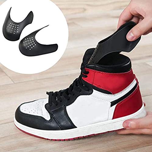Voarge 3 Pares de Escudos de Zapatos para Hombre, Protectores para Zapatillas de Deporte Prevent Sneaker Shoes Crease (Negro)