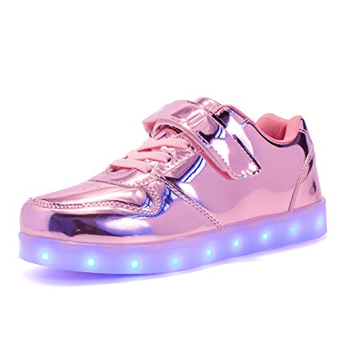 Voovix Kids Low-Top Led Light Up Shoes con Control Remoto Zapatos con Luces para niños y niñas(Rosa01,EU31/CN31)