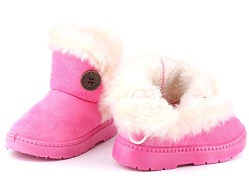 Vorgelen Botas de Nieve para Niños Invierno Felpa Botines Calentar Botas de Nieve Bebés Antideslizantes Zapatos Botas (Rosa - 21 EU = Etiqueta 22)