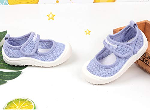 Vorgelen Sandalias Niñas Zapatillas Calzado Bailarinas para Bebés Sandalias Cerradas Princesa Zapatos Planos Zapatillas de Deporte Azul 29 EU = Fabricante : 19