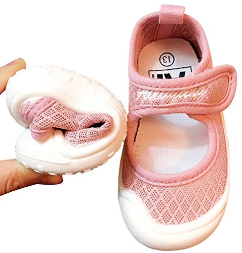 Vorgelen Sandalias Niñas Zapatillas Calzado Bailarinas para Bebés Sandalias Cerradas Princesa Zapatos Planos Zapatillas de Deporte Rosa 29 EU = Fabricante : 19