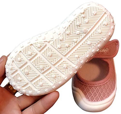 Vorgelen Sandalias Niñas Zapatillas Calzado Bailarinas para Bebés Sandalias Cerradas Princesa Zapatos Planos Zapatillas de Deporte Rosa 29 EU = Fabricante : 19
