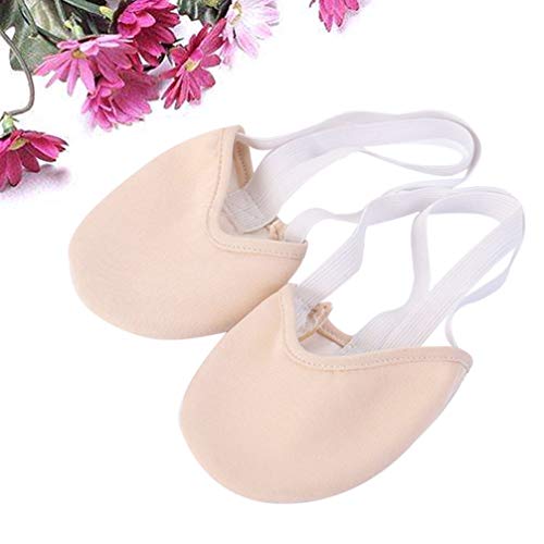 Vosarea Calcetín único de Media Puntera. Hecho de algodón de Punto, Zapatillas de Ballet Modernas para Bailarinas de Ballet y competición de Gimnasia rítmica (Color de Piel, Talla S 34-35)