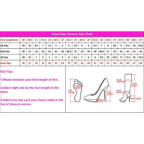 VulusValas Mujer Moda Tacón Ancho Tobillo Botas Tacón Alto Botas de Vaquero Blue Size 39 Asiática