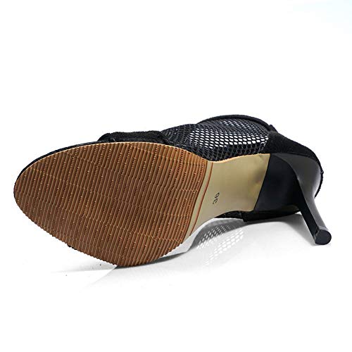 VulusValas Mujer Moda Tacón de Aguja Botines Sandalias Tacón Alto Verano Botines Black Size 47 Asiática