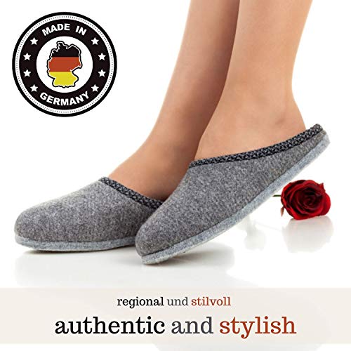 Walker - Pantuflas de fieltro con suela gruesa de fieltro, unisex, tallas 36-51, color, talla 40/41 EU
