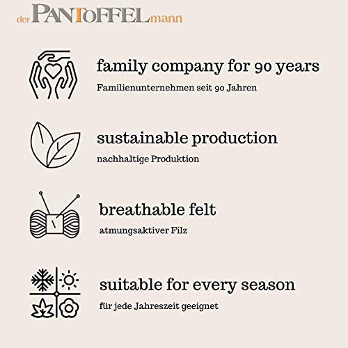 Walker - Pantuflas de fieltro con suela gruesa de fieltro, unisex, tallas 36-51, color, talla 40/41 EU