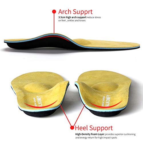 Walkomfy Plantillas Ortopedicas para Hombre y Mujer, Memory Foam Plantillas para Zapatos, para aliviar la Fascitis Plantar, Supinador, Pie Cavo, Pies Planos, Metatarsalgia, Dolor de Talón