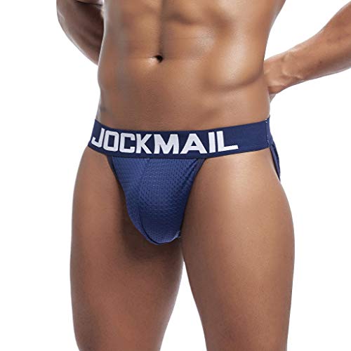 waotier Calzoncillos Largos Hombre De Verano Nuevo Malla Patchwork Transpirable Deportes Fitness Ropa Interior Color SóLido Suaves Boxer Hombre Deportivo Calzoncillos (L,Azul)