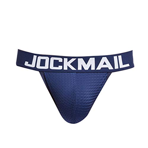 waotier Calzoncillos Largos Hombre De Verano Nuevo Malla Patchwork Transpirable Deportes Fitness Ropa Interior Color SóLido Suaves Boxer Hombre Deportivo Calzoncillos (L,Azul)