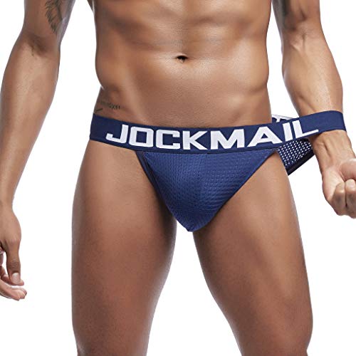 waotier Calzoncillos Largos Hombre De Verano Nuevo Malla Patchwork Transpirable Deportes Fitness Ropa Interior Color SóLido Suaves Boxer Hombre Deportivo Calzoncillos (L,Azul)