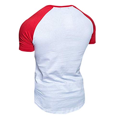 waotier Camiseta De Manga Corta para Hombre Camiseta Colorblock con Bolsillo para Hombre Ropa Hombre De Verano
