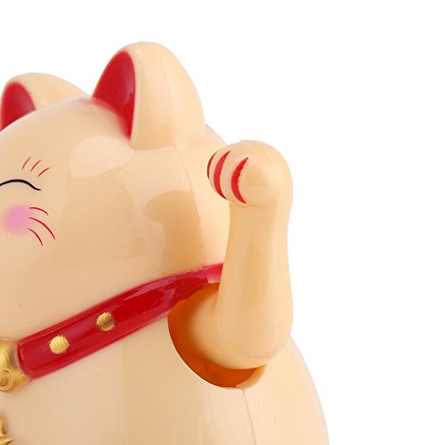 Waving Cat - Maneki Neko Waving Cat, Solar Powered Good Luck Cute Waving Cat para Wealth Welcome Home Display Car Happy Cats Decor (Color : Oro)