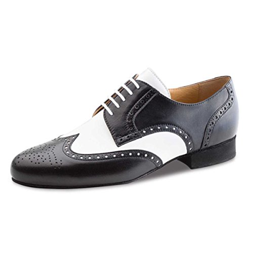 Werner Kern Hombres Zapatos de Baile 28023 - Cuero Negro/Blanco - 2 cm Ballroom [UK 7,5]