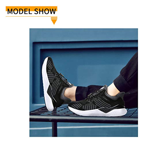 WETIKE Zapatillas Deportivas Niños Zapatillas de Running Casual Zapatos Deporte Transpirables Calzado con para Niña Junior 35EU Negro