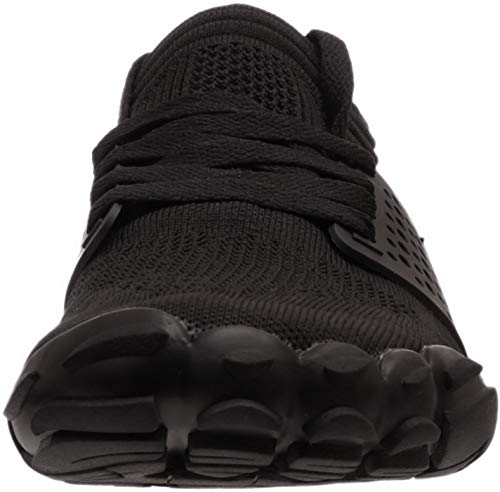 WHITIN Zapatilla Minimalista de Barefoot Trail Running para Hombre Five Fingers Fivefingers Zapato Descalzo Correr Deportivas Fitness Gimnasio Calzado Asfalto Negro 41 EU