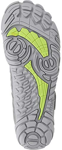 WHITIN Zapatilla Minimalista de Barefoot Trail Running para Hombre Mujer Five Fingers Fivefingers Zapato Descalzo Correr Deportivas Fitness Gimnasio Calzado Asfalto Verde Gris 44