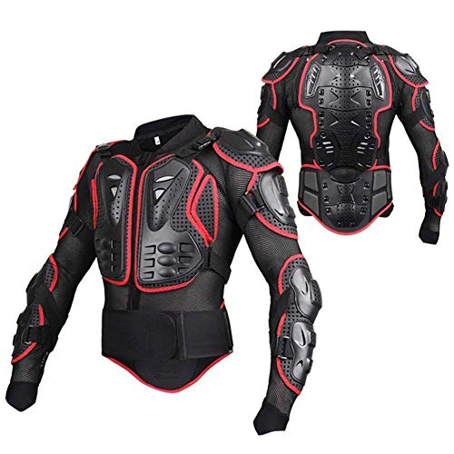 WILDKEN Chaqueta de Protección para Motocross Motos Ropa Protectora de Cuerpo Armadura Completo Profesional de Motocicleta Deportiva para Hombres Columna Vertebral Hombro Mujer Pecho (Rojo, XL)