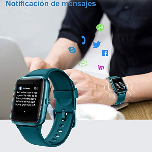 Willful Smartwatch,Reloj Inteligente con Pulsómetro,Cronómetros,Calorías,Monitor de Sueño,Podómetro Monitores de Actividad Impermeable IP68 Smartwatch Hombre Reloj Deportivo para Android iOS