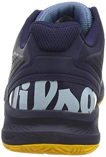 Wilson Kaos Comp 2.0 CC, Zapatilla de Tenis para Tierra Batida, tenistas de Cualquier Nivel Hombre, Azul/Azul/Dorado, 44 2/3 EU