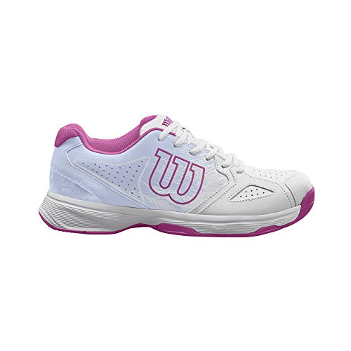 Wilson KAOS STROKE W, Zapatillas tenis mujer, todos los niveles y terrenos, , tejido/sintético, blanco/rosa (White/Halogen Blue/Very Berry), talla:41 1/3