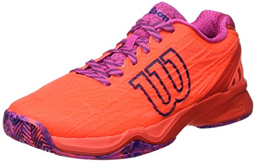 Wilson WRS323420E070, Zapatillas de Tenis Mujer, Naranja (Fiery Coral/Fiery Red/Rose Violet), 41 EU