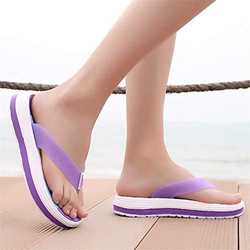 WOJIAO Verano de Las Mujeres Casual Chanclas Sandalias de Playa Plataforma Zapatilla Peep Toe Lindo Suave Zapatos Cómodos