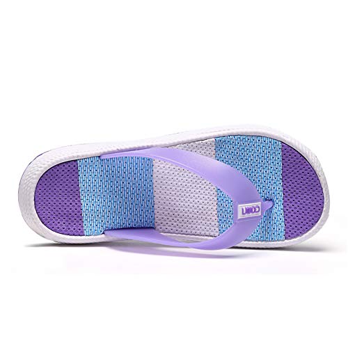 WOJIAO Verano de Las Mujeres Casual Chanclas Sandalias de Playa Plataforma Zapatilla Peep Toe Lindo Suave Zapatos Cómodos