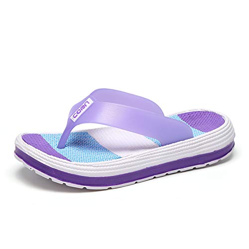 WOJIAO Verano de Las Mujeres Casual Chanclas Sandalias de Playa Plataforma Zapatilla Peep Toe Lindo Suave Zapatos Cómodos