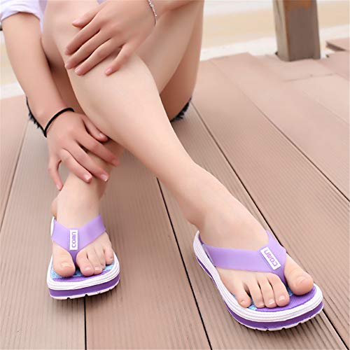 WOJIAO Verano de Las Mujeres Casual Chanclas Sandalias de Playa Plataforma Zapatilla Peep Toe Lindo Suave Zapatos Cómodos