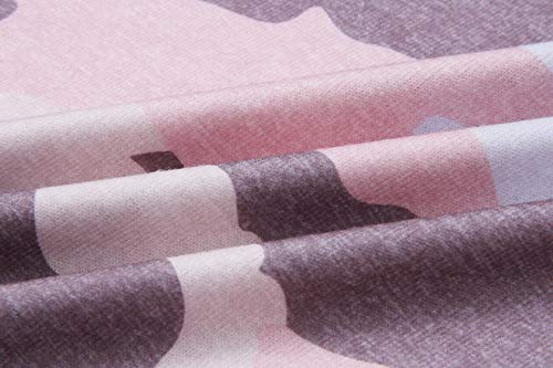 WonderBabe Sudadera para Mujer Sudadera con Estampado de Camuflaje Superior Cuello Redondo Jersey de Manga Larga, Ropa Informal de Otoño Rosa Talla S