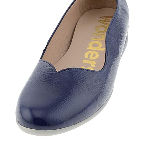 Wonders A-1103 Bailarinas Piel Plantilla Acolchada Talla: 37 Color: Marino