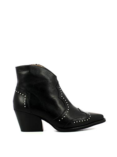 Wonders - Botín Cowboy Apliques metálicos para Mujer Negro 36