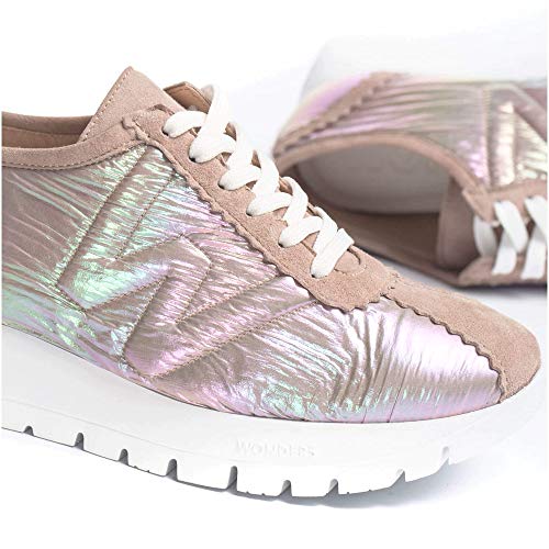 WONDERS - Deportivo Fantasia Casual - Cuero para: Mujer Color: Ante/Nylon Taupe Talla: 37