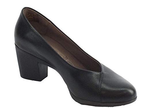 Wonders G-4741 Velvet Negro - Zapatos de tacón medio para mujer de piel negra Negro Size: 39 EU
