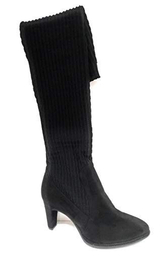 Wonders M2627 - Bota elástica con tacón de 8 cm, color negro Negro Size: 37 EU