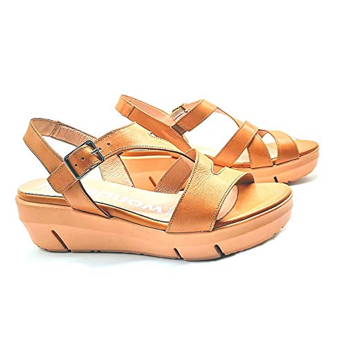 WONDERS - Sandalias Casual - Cuero para: Mujer Color: PERGAMENA Sand Talla: 36