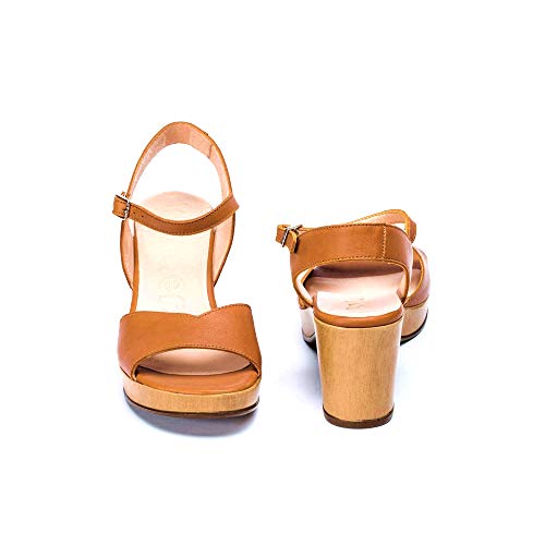 WONDERS - Sandalias Vestir - Cuero para: Mujer Color: Nature Cuero Talla: 37