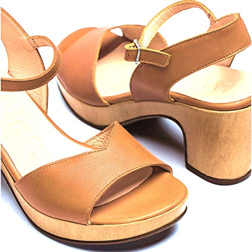 WONDERS - Sandalias Vestir - Cuero para: Mujer Color: Nature Cuero Talla: 37