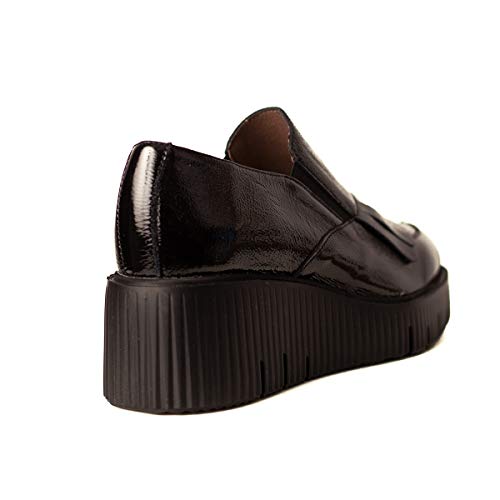 WONDERS Zapato CUÑA Media Flecos Mujer Negro 40
