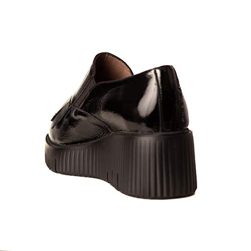 WONDERS Zapato CUÑA Media Flecos Mujer Negro 40